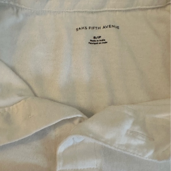 Saks Fifth Avenue Men’s White Polo Shirt- Size- Small - Picture 2 of 4